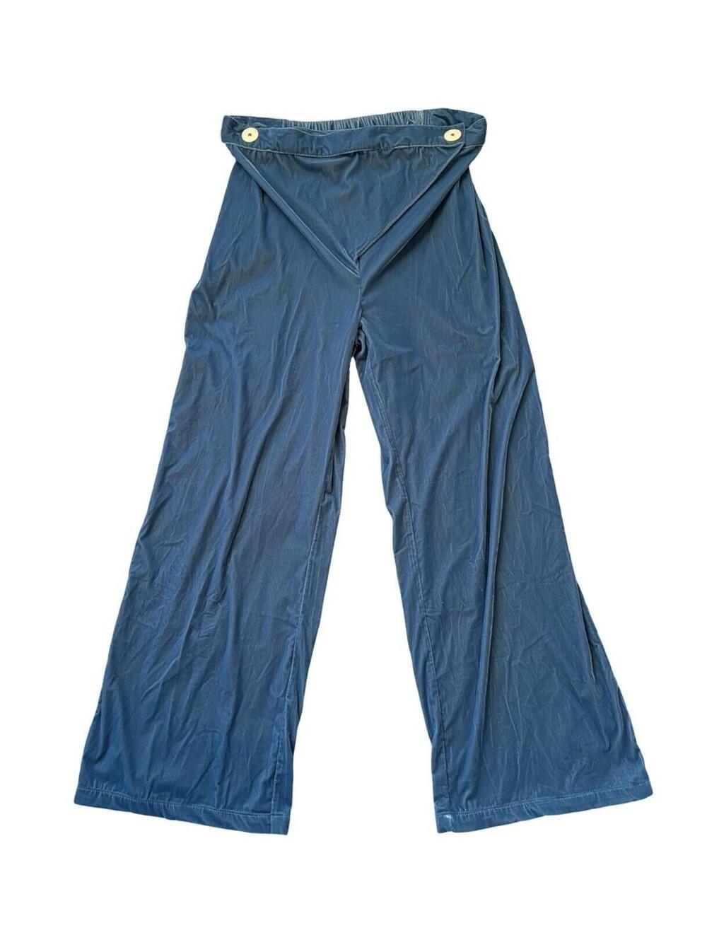 Tyler Mcgillivary Blue Suede Wide Leg Pants Women's Size Medium